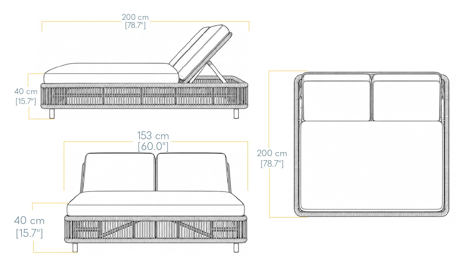 Vittoria Double Chaise Lounge