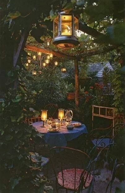 Romantic garden italian patio