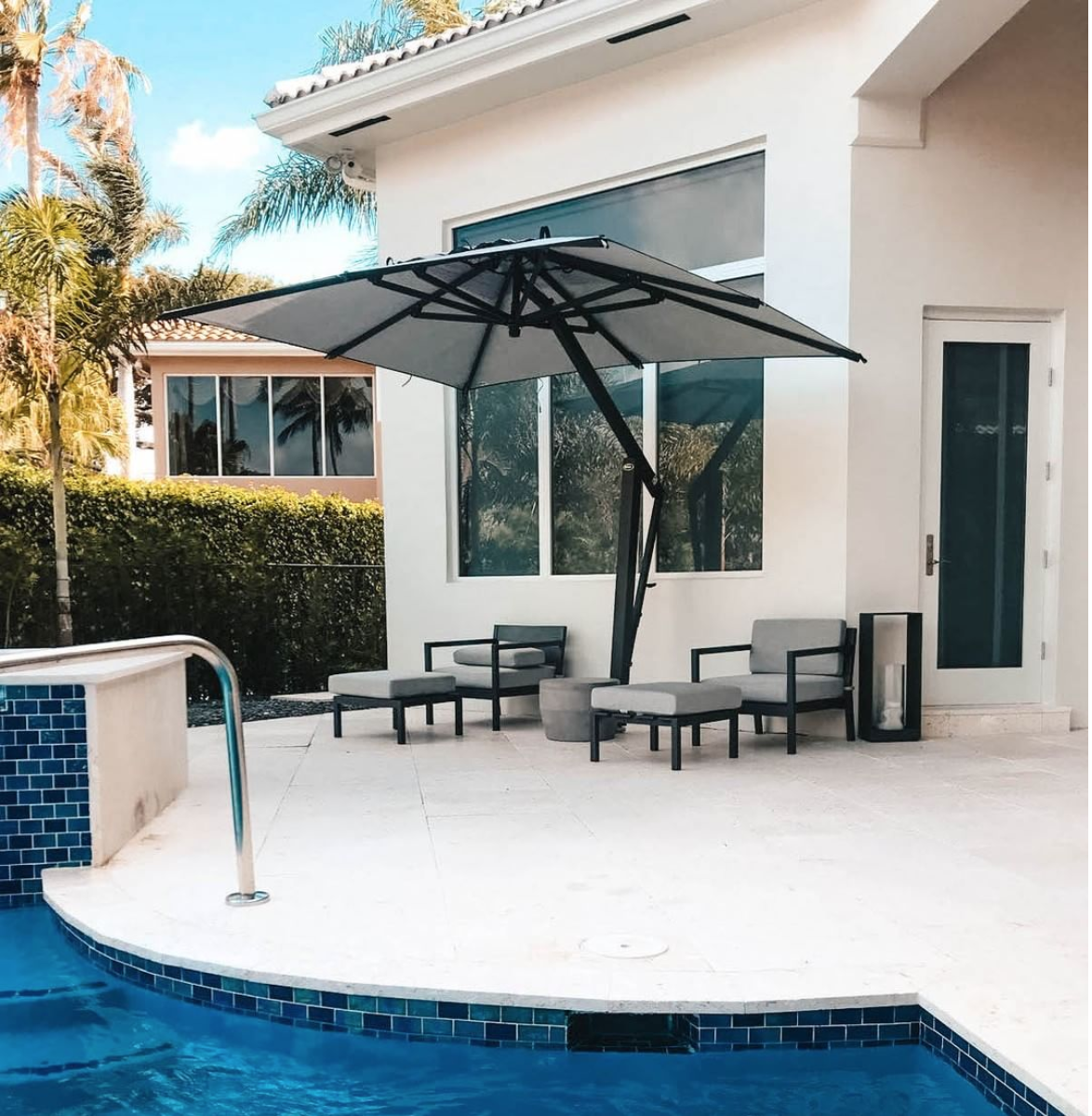 large outdoor patio pool umbrellas