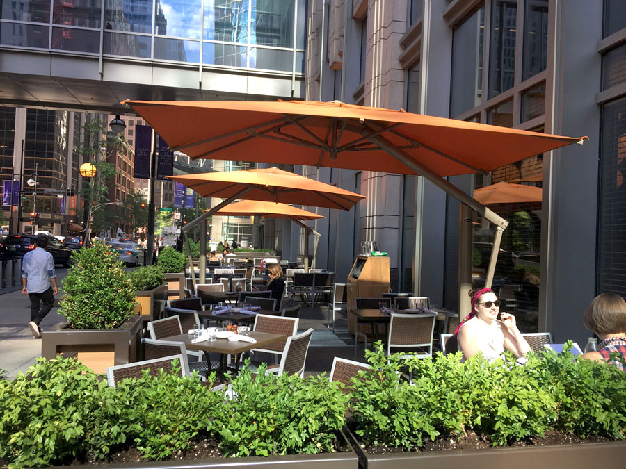 modern outdoor restaurant umbrella