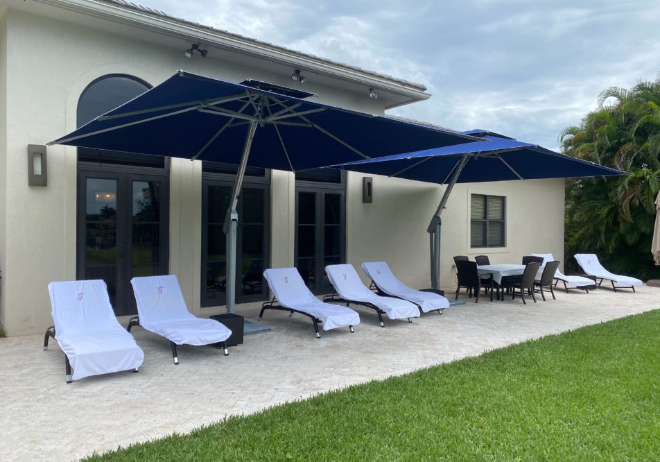 Choosing the right shade structures for hotel pools, KNG CH lounge chair cover FL1